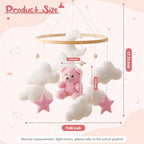 Baby Mobile for Crib Bear Cloud Crib Mobile Handmade Furry Nursery Mobile Gender Neutral Crib Toy Hanging for Nursery Decor Accessories