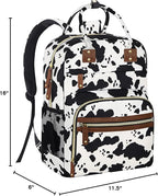 Large Capacity Baby Diaper Bag Backpack with Insulated Pockets, Waterproof, Stylish Cow Print Design, Suitable for Boys and Girls