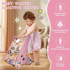 Wooden Baby Walker, Baby Push Walker, Montessori Toddler Walker Toy, Push and Pull Learning Activity Walkers, Baby Walker with Wheels for Boys&Girls 1 Year Old, Baby Walker Push Toy Gifts for Toddler