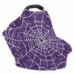 Binienty Halloween Spider Web and Bat Baby Car Seat Canopy Cover Halloween Decoration Nursing Cover for Breastfeeding Carseat Covers for Boy Girls