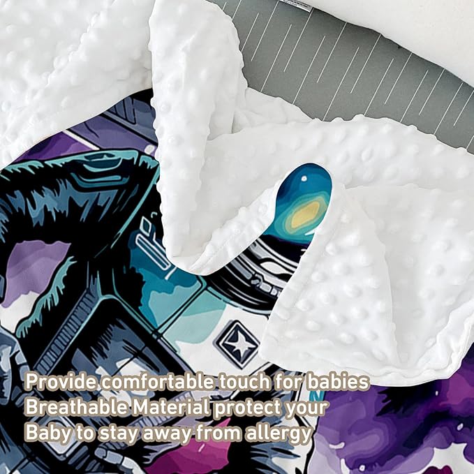 Personalized Baby Crib Bedding Set – Cool Astronaut Theme Nursery Bedding Sets 3 Piece with Custom Name Blanket, Fitted Crib Sheet & Changing Pad Cover – Ideal Newborn Gift for Boys