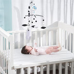 EVERLOVE Montessori Mobile Baby for Crib (TINITIGIES) - Digital Music Box with 12 lullabies & 3 Modes (Rotating only, Music only, or Both) - Black and White Baby Mobile for Boys & Girls