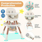 BABY JOY 16 in 1 High Chair, Convertible Baby Highchair for Babies and Toddlers with Activity Center, Booster Seat, Building Block Table, Toddler Chair with Safety Harness, Removable Tray (White)