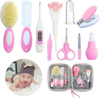 Baby Care Kits,Baby Grooming Kit,10 in 1 Newborn Essentials Must Haves,Baby Nail Clippers Baby Brush Baby Comb Earpick Nose Cleaning Tool Baby Nail File Nursing Baby Kit （Pink）