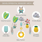 Taf Toys ‘Tropical Orchestra Arch’ | Ideal for Infant & Toddlers, Fits Stroller & Pram, Activity Arch with Fascinating Toys, Stimulates Baby’s Senses and Motor Skills Development, Easier Outdoors