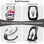 Pea Pod Infant Car Seat Pad 2-in-1 Baby Car Seat Head & Body Support for Newborn Girl Reversible 3 Layer Warm Preemie Carseat Stroller Cushion Headrest with Soft Minky Dot Fabric, Wildflower