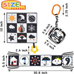 KUANGO 3 PCS Black and White High Contrast Baby Toys Newborn Toys 0-6 Months, Visual Stimulation Sensory Soft Book, Infant Tummy Time Toys 0-3-6 Months Baby Gifts