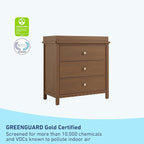 Graco Sasha 3-Drawer Chest with Changing Table Topper (Hazelnut) – GREENGUARD Gold Certified, Nursery Bedroom Wood Chest with Spacious Storage, Interlocking Drawer System, Pre-Installed Tracks