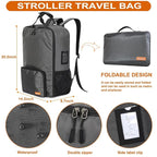 Mactso Stroller Travel Bag Compatible with GB Pockit Air Plus All Terrain and GB Pockit + All City, Lightweight Stroller Travel Backpack for Airplane (Grey, L)