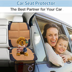 Car Seat Protector for Child Car Seat, 2 Pack Baby Car Seat Covers with Mesh Pockets & Non-Slip Backing 600D Durable Seat Protector (Brown, Standard)