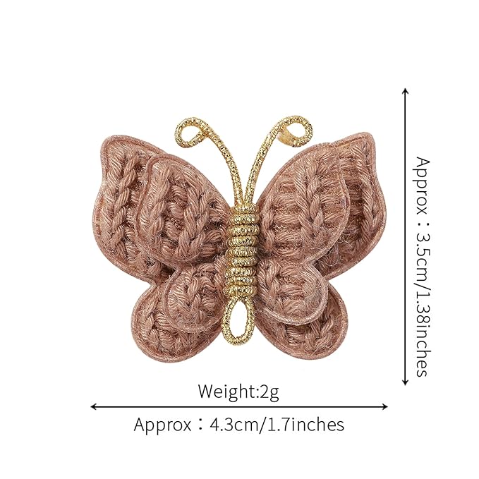 2 Pcs Butterfly Hair Bow Girl, Kid's Cute Hair Clips Barrettes Accessories for Infants Toddlers Baby Kids Fine Hair (Coffee)