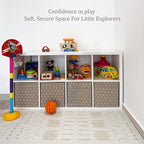 MOON WALKERS Stylish Boho Baby Play Mats for Floor,(6x6ft) Play Mat for Babies and Toddlers, Non-Toxic, Soft, Thick, Tummy Time Mat for Crawling (Extra Large 9 Tiles, Ivory Aztec)