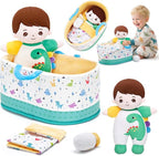 OUOZZZ 10" Soft Baby Boy Doll Set, Baby Doll Accessories Pretend Playset Emotional Social Doll for 2 Year Olds Boy Christmas Birthday Gift