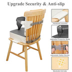 Toddler Booster Seat for Dining Table, Non-Slip Kitchen Chair Booster Cushion with Backrest and Adjustable Straps, Portable PU Waterproof Travel Baby Booster Increasing Cushion