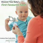 Silicone Baby Fruit Food Feeder & Mini Freezer Nibble Tray, Breastmilk Popsicle Molds for Baby Teething Relief, BPA Free Silicone Teething Toys Feeder for Safe Infant Self Feeding, Extra Food Pouches