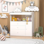Baby Changing Table Dresser with Wide Tabletop, 3 Drawers & Open Storage Space, Baby Dresser with Changing Table Top, Perfect for Baby Bedrooms & Nurseries (Extra Large)