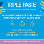 Triple Paste Multi-Purpose Baby Healing Ointment, 2 oz Tube, Diaper Rash Cream and Skin Protectant for Hands, Face and Bottom Treats, Soothes and Prevents with Zinc Oxide (Packaging May Vary)