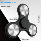 Fidget Spinners Toy Ultra Durable Stainless Steel Bearings High Speed 3-6 Min Spins Metal Material Hand Spinner ADHD Focus Anxiety Toys Stress Relief Reducer Fidget Spinner for Kids Adults-Black
