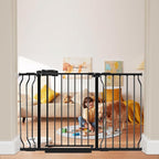 HOOEN 30" Tall Extra Wide Baby Gates for Doorways Stairs 48 to 53 Inch Long Large Pressure Mounted Dog Gates for The House Walk Through Gates Indoor Safety Child Gates for Kids or Pets