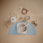 mushie Round Dinnerware Bowls for Kids | Made in Denmark, Set of 2 (Vanilla)