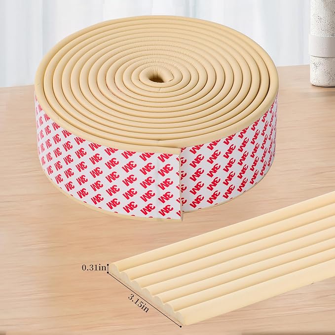Corner Protector for Baby, Widen Edge Protector with Adhesive Backing, Baby Proofing Edge Corner Protectors Self Adhesive Furniture Corner Guard Bumper for Table, Desk, Fireplace (White, 16.4ft)