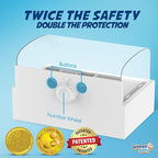 Clear Outlet Cover Box [Patented] Double Lock for Much Better Toddler Proofing, Easier Operation, Simple 3 Step Install with Included Screws. Provides Extra Space Inside for Plugs