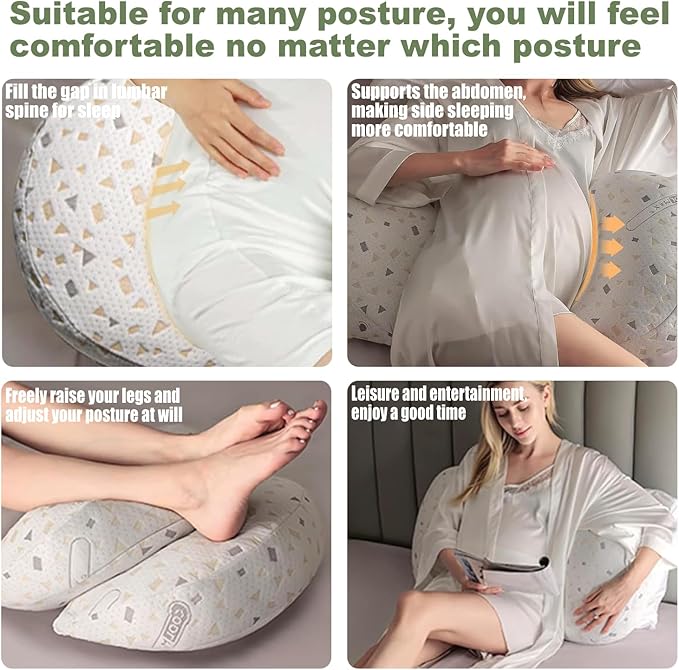 Pregnancy Pillows for Sleeping, Pregnancy Must Haves Body Pillow, Maternity Body Pillow for Adults, Support for Back, Legs, Belly, HIPS