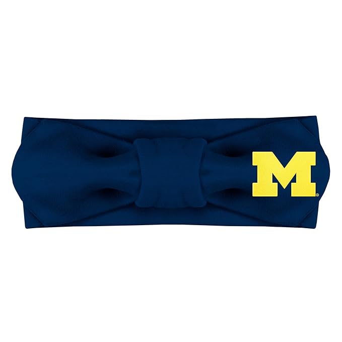 Creative Knitwear Michigan Wolverines Infant Girls Navy Solid Hair Knot Headband Embroidered Logo - Size Newborn - 4T