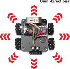 Omni-directinal Mecanum Wheels Robotic Car Kit for Arduino Mega2560 Metal Chassis DC Motor DIY STEM Remote Controlled Educational Mechanical DIY Coding for Teens Adult