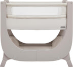 Air Lite Bedside Infant Crib | Breathable Mesh Sides, Drop-Down Panel, Reflux Incline, Adjustable Height, Compact Co-Sleeper Crib with Mattress - Taupe