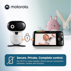 Motorola Nursery Video Baby Monitor with Camera, 5" Screen HD PIP1610, No WiFi, Wall Mount, Long Range, 2-Way Audio, Temperature Sensor, Motorized, Lullabies