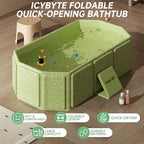 Collapsible Baby Bathtub for Infants & Toddlers, Foldable & Leak-Proof, Reinforced Durable Structure, Heat-Resistant, Easy Storage for Small Spaces, Graffiti Green