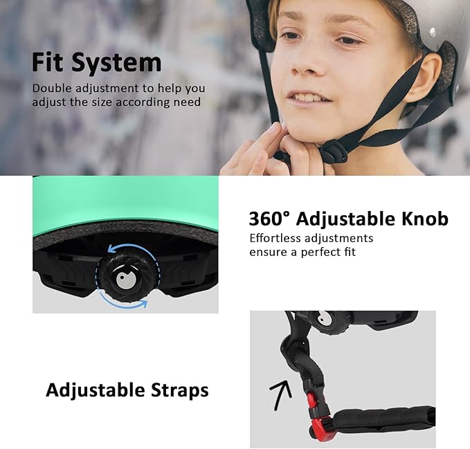 Skateboard Bike Helmet for Adults Women Men Youth Kids (2-3-5-8-14+ Years Boys Girls) - Lightweight Multi-Sport Adjustable Helmets for Bicycle Skateboard Scooter Skate Cycling