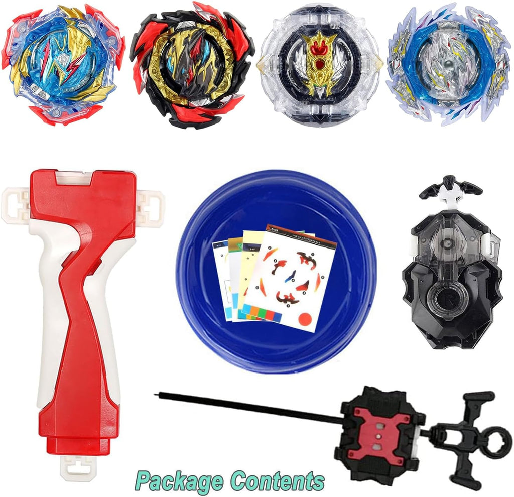 Battling Top Burst Stadium Battle Game Set,4 Spinning Tops 2 Launchers 1 Arena Combat Game,Battling Game Toys Birthday Gifts for 8-12 Boys Children Kids