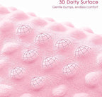 Strawberry Baby Blankets for Girls, Soft Nursery Minky Blankets with Muslin and Dotted Fleece Back 30x40 inches, Receiving Bed Quilt for Newborn, Infants, Toddlers