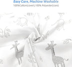 LAT Nursing Pillow for Breastfeeding,100% Cotton Removable Cover,Ergonomic Breast Feeding Pillows for Mom and Baby,Machine Washable(Giraffe & Elephant)