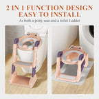 Potty Training Seat, Toddler Toilet Seat for Little Boys Girls, Potty Training Toilet with Urinals, Toddler Step Stool Ladder and Splash Guard (Pink)