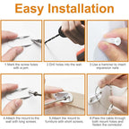 Furniture Anchors (8 Pack) for Baby Proofing, Anti Tip Furniture Anchor Securing 420lbs Tension Earthquake Resistant Metal Furniture Wall Anchor Prevent Baby Pet from Falling Furniture