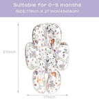 2 in 1 Infant Car Seat Insert, Car Seat Head Support Baby Girls Boys, Soft Newborn Carseat Insert Cushion, Perfect for Carseats, Strollers, Swings (Gray Animals)