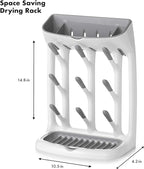 OXO Tot Space-Saving Bottle Drying Rack, Baby Bottle Organizer for Countertop
