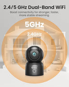 Anlapus C518 4K Pan/Tilt Home Indoor Security Camera, Plug-in WiFi Pet/Baby Monitor with One-Touch Call, AI Human/Pet/Face Tracking, 2.4/5 GHz, Two-Way Talk, Night Vision, 64G Memory Card Storage