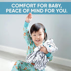 Love By Emi Baby Music Lovey White Tiger, Baby Sleep Soother for Crib & Cuddle Bedtime, White Noise with a Heartbeat & Lullaby, Plush Sound Machine Toy, Stuffed Animal for Newborns, Infants & Toddlers