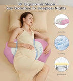 Pregnancy Pillows for Sleeping, Memory Foam Maternity Pillow Support for Back Belly HIPS, Adjustable Travel Wedge Pillow for Pregnant Women, Side Spleeping Pregnant Pillows with Cooling Pillowcase