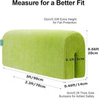 Bed Rail Bumpers Protector, Hospital Bed Rails Padding, Loft Beds and Bunk Beds Bumpers Protector, Premium Soft Memory Foam - Anti-Bump | Fall Prevention, Size 35.4 x 5.5 x 7.9 Inches, Green