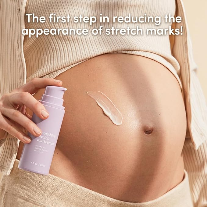 Evereden Nourishing Stretch Mark Cream (4 fl.oz): Clean & Vegan Cream for Pregnancy and Postpartum | Pregnancy Stretch Mark Prevention | Rich in Vitamins & Minerals