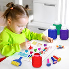 Kids Painting Set, Washable Paint for Kids 8 Colors with 10 Paint Sponges, Non Toxic Tempera Paints 2 oz Each, Paints for Toddlers Art, Craft, School and Home Finger Painting Projects