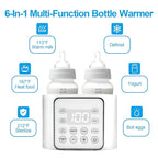 Baby Bottle Warmer 9-in-1 Multifuntion Breast Milk Warmer, Fast Baby Food Heater and Defrost Warmer with Timer for Twins, LCD Display Accurate Temperature Adjustment, 24H Constant Mode