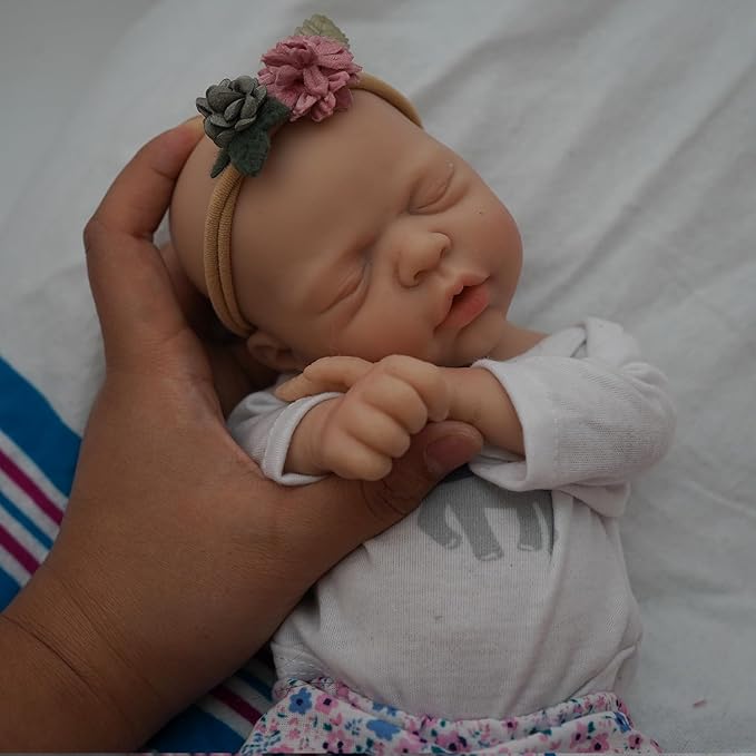 Lifelike Reborn Baby Dolls - 12-inch Full Silicone Newborn Girl, Real Life Baby Dolls with Clothes & Feeding Accessories Set for Kids Age 3+