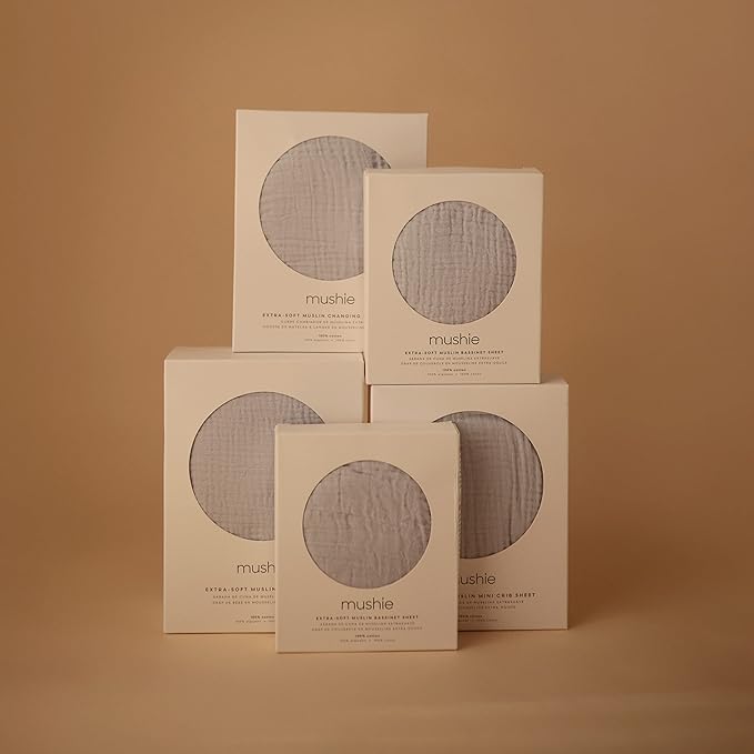 mushie Extra Soft Muslin Fitted Crib Sheet | 192 Thread Count | 28"x 52" (Baby Blue)