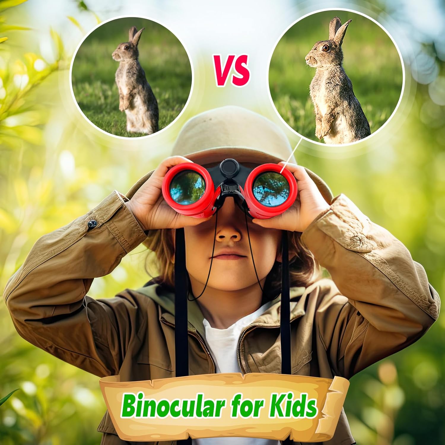 Kids Binoculars, Ages 3-12, Perfect for Bird Watching, Camping, Outdoor Exploration